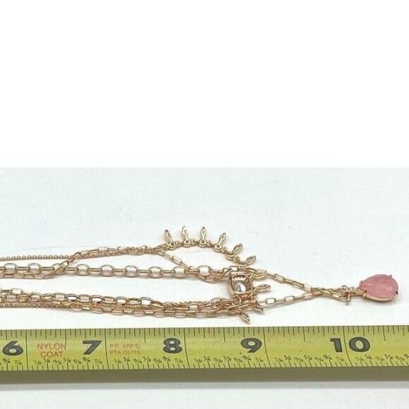 Bomb Party Luxe Layer Rose Gold Tone Rose Quartz & CZ Necklace - Picture 5 of 5